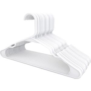 Set of 30 Space-Saving Plastic Hangers, Durable Clothes Hangers with Shoulder Slots (White)