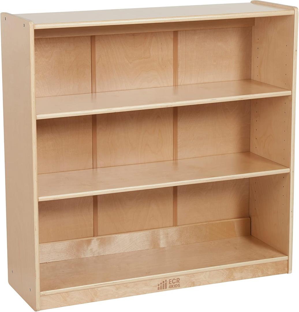 ECR4Kids Classic Bookcase, 36in, Adjustable Shelves, Natural