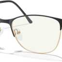 MERRY'S Women Reading Glasses Blue Light Blocking Glasses for Women Computer Reading Glasses (Black&gold-52mm)