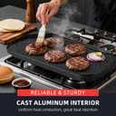 Caannasweis Nonstick Griddle Grill Pan, 19.5" x 11" Reversible Griddle Pan for Stove Top, Grill, or Campfire, Two Burner Cast Aluminum Grill, Rectangular Baking Flat and Ribbed Griddle Plate