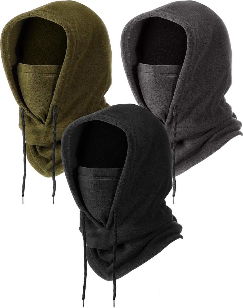 Syhood Winter Fleece Balaclava Ski Mask Balaclava Face Mask Cold Weather Men Tactical Heavyweight (Black, Grey, Army Green)