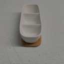 3 Compartment Condiment Tray, Chip and Dip Bowl with Wooden Serving Tray, Perfect for Snacks, Appetizers, Charcuterie, Chips, Candy, 10-inch Chip and Dip Serving Set for Parties