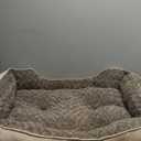 JOEJOY Rectangle Dog Bed for Large Medium Small Dogs - Washable Orthopedic Sofa Bed, Soft Breathable Puppy & Pet Cuddler, Durable Calming Dog Bed with Anti-Slip Bottom, Multiple Sizes, Beige (S(20"x 19"x 6"))