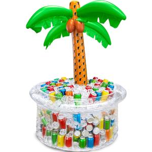 72" Inflatable Palm Tree Cooler, 200+ Drinks Super Large Capacity, Pool Party Decoration, Luau Party Decor, Beach Hawaiian Birthday Party Supplies Tropical Themed Summer Outdoor Drink Cooler