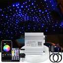 AKEPO 10W Car Home Use APP+Twinkle+Music Fiber Optic Lights kit for Star Ceiling Sky Light, RGBW Light Engine + Optical Fiber Cable 150pcs 0.03in/0.75mm 6.5ft/2m + 28key RF Remote Control