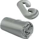 BALAPET Silky Satin Pregnancy Pillow Cover (ONLY Pillowcase), C Shaped Large Luxurious Smooth Maternity Pillow Cover with Hidden Zip, Soft & Breathable Pillow Protector for Side Sleeper, Dark Grey