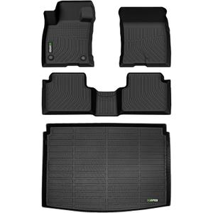 HAFIDI Floor Mats & Cargo Liner Set Fit for 2021-2026 Ford Bronco Sport All Weather Protection TPE Anti-Slip Automotive Full Set Floor Liners Custom Accessories - Black