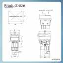 2 x JD 2pcs 30A 125V/250V AC Large Current Rocker Switch ON/Off Switch 4Pins Toggle Switch with UL Certificate (Red green switch)