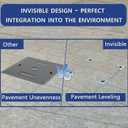 32x32 inch Stainless Steel Invisible Manhole Cover, Square Recessed Septic Tank Cover with Lifting Hook and Frame, for Pavement/Driveway