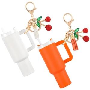 Baerkian 2pcs Mini Tumbler Keychains Compatible with Stanley Cup - Keychains Charms for Women Girls Handbag Backpack , Pack of 2