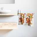 Christmas Gingerbread Man Hand Towels Set of 2 Xmas Theme Gingerbread Gold Snowflake Absorbent Kitchen Towels Rustic Winter Holiday Fingertip Towels for Bathroom Hotel Gym Spa