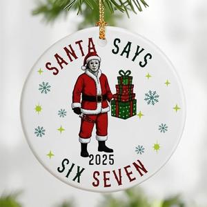 Six Seven Christmas Ornaments 2025 | Michael Myer Horror Ornament | Funny 67 Meme Ornament | 67 Gifts | Trending Ornaments | Christmas Decor | Gen Z Alpha Xmas Gift Pack of 2