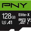 PNY 128GB Elite-X Class 10 U3 V30 microSDXC Flash Memory Card - 100MB/s, Class 10, U3, V30, A1, 4K UHD, Full HD, UHS-I, microSD