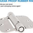 Automatic Self-Closing Door Hinges Satin Nickel 3.5 Inch,Spring Hinges 5/8" Radius Silver Heavy Duty 3 1/2" Hinges for Doors Interior Home,Cardboard Indoor Fire Door Hinges Brushed Nickel 3 Pack KIW
