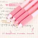 4+10 Pcs Gel Ink Pens Retractable Pens Cute Pen 0.5mm Ballpoint Pen Office School Supplies for Girls Boys Women Men, Age 6+ (Pink)