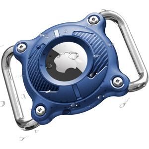 Airtag Dog Collar Holder | Airtag Dog Collar Waterproof - Airtag Holder for Dog Collar - Dog Airtag Holder with Removable Metal Loop, Light Weight fit Width3cm/ Thick4.5mm Air Tag Dog Collar, Blue, 1