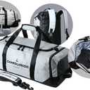 45L Workout Gym Bag for Men & Women Waterproof Carry On Gym Duffle Bags for Men - Convertible Gym Bag with Shoe Compartment & Wet Pocket for Sports, Weekends & Fitness , Classic Grey