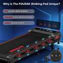 Walking Pad with Incline, FOUSAE 6.2MPH Walking Pad Under Desk Treadmill with 10% Incline, Full Screen LED Display, 2.75HP Brushless Drive, 12 HIIT Programs, Remote Control, 350 LBS Capacity