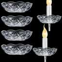 Bonuci 6 Pcs Chandelier Bobeche 4 Side Holes 4 Inch Crystal Chandelier Bobeche Cups Replacement Part and Accessories for Home Wedding Birthday Party Elegant Decor(Clear)