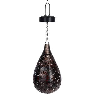 Hanging Solar Lights Solar Lantern LED Garden Lights Metal Lamp Waterproof Solar Lgiths for Outdoor Hanging Decor Retro Wrought Iron Chandelier Christmas Lights