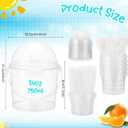 50 Pcs Bucket Cups Bulk Reusable Plastic Drink Buckets with Lids Dome Forks and Straws 24 oz Ice Cream Freezer Food Storage Containers for Popcorn Pail Outdoor Travel Beverage Party Picnic