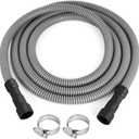 10 FT Dishwasher Drain Hose, Corrugated and Flexible Dishwasher Hose Drain Replacement with Clamps, Discharge Hose Fits 5/8", 3/4", 1" Dishwasher End