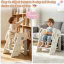 Foldable Toddler Step Stool for Bathroom Sink, Adjustable Kids 3 Step Stool | Toilet Potty Training Stools with Handles, Non-Slip, Child Plastic Ladder Learning Helper Stool for Kitchen Counter Bedroom