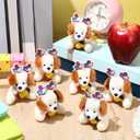 Gejoy 24 Pcs Mini Animal Plush Toy Small Cute Stuffed Animals for Party Favors Small Animal Plush Keychain Decoration, Carnival Prizes, Halloween Party Favors(Dog)