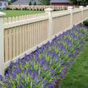 Artificial Flowers Outdoor Faux Lavender & Monkey Grass Fake Plants, UV Resistant for Garden Porch Patio Hanging Planter (12, Purple)
