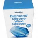 Wine2Go Diamond Silicone Glasses 9oz,Pack of 2