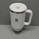 Hydro Flask Travel Tumbler with Handle, Lid and Straw - Insulated Stainless Steel in 40 Oz White