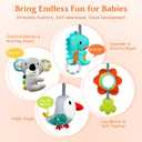XIXILAND Car Seat Toys Baby Toys 0-3 Months Developmental, Stroller Toys Infant Toys 0-6 Months Newborn Toys, Carseat Toys for Infants 0-12 Months with Dinosaur, Lion Mirror, Teether