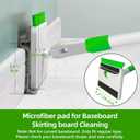 Baseboard Cleaner Tool with Handle, Extendable Long Handle Baseboard Floor Cleaning Tool Duster with Reusable Pads for Floorboard