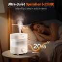 Humidifiers for Bedroom, 2L Tank for 15H, 20dB Quiet Mist Time, Dual Nozzles, Auto Shut-Off, Rotate to Adjust Mist Intensity, Rapid Ultrasonic Humidification for Baby Nursery and Plant (White)