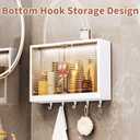 Plastic Bathroom Wall Cabinet, Wall Mounted Makeup Organizer, 45cm x13cm x32cm