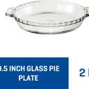 Anchor Hocking 2 Pack 9.5 Inch Glass Pie Plates Classic Bakeware for Pies, Quiches, and Tarts Oven Safe, Dishwasher Safe, Made in USA