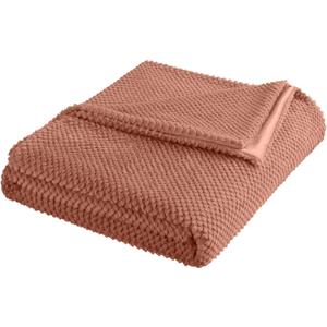 Vellux Plush Fleece Blanket Twin Size - Ultra Soft Lightweight Blanket for Bed or Couch - All-Season Warmth. Machine Washable Polyester Bed Blanket - 66x90  Copper