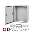 Steel Electrical Junction Box, 12 x 10 x 6 Waterproof & Dustproof Electrical Enclosure, Outdoor & Indoor Universal Project Box with Lock & Mounting Plate (Grey)