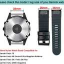 Leather Watch Band for Fenix 7X/6X/5X, 26mm Quick Release Easy Fit Silicone+Leather Sport Strap Compatible for Garmin Fenix 6X Pro/Sapphire, Fenix 5X Plus, Tactix Delta, Fenix 3, Enduro (Black)