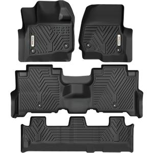 YITAMOTOR Floor Mats Fit for 2018-2025 Ford Expedition/Expedition Max (Only for 8 Passenger) with 2nd Row Bench Seat, All-Weather Custom Front 1st & 2nd 3rd Black Floor Liner Set