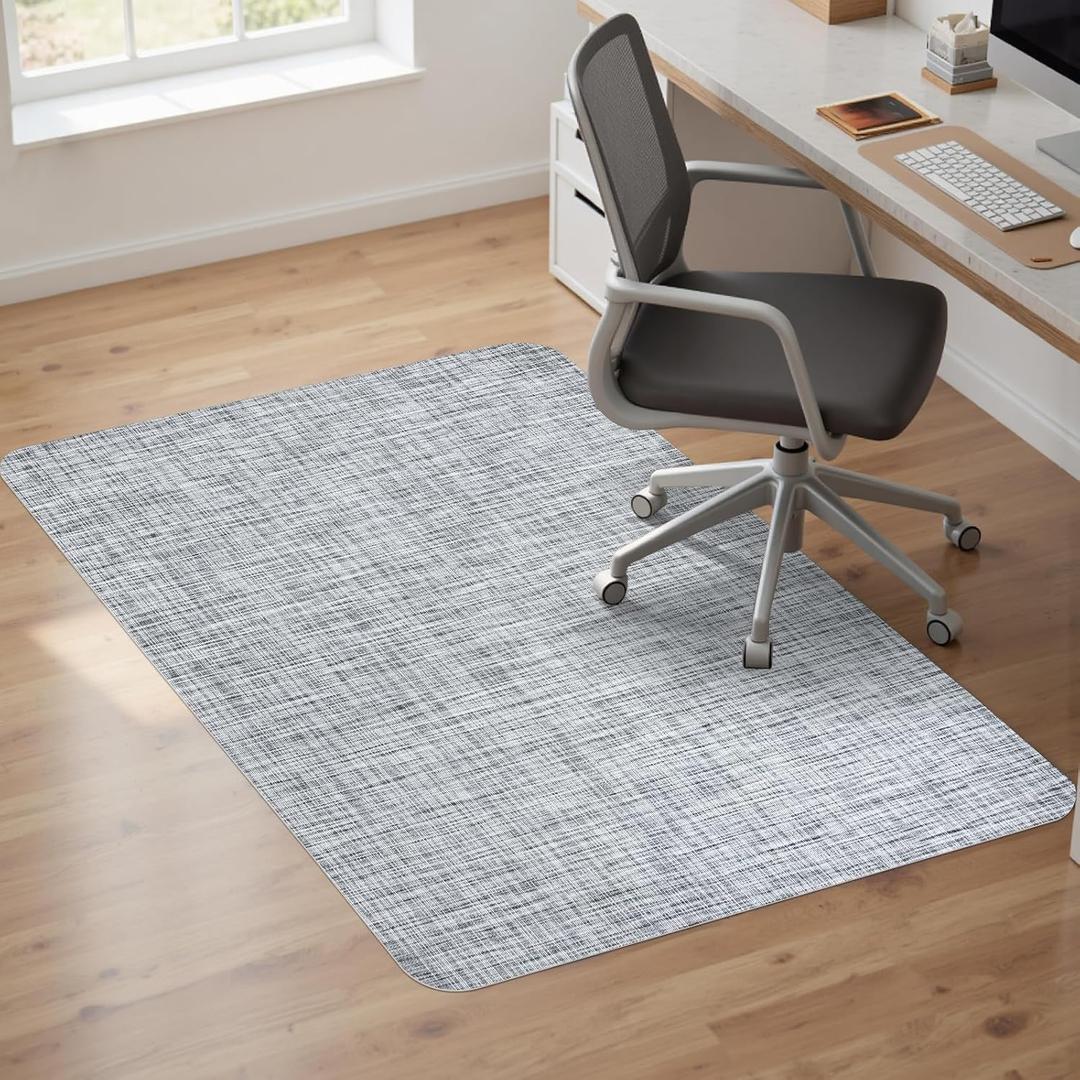 Sycoodeal Office Chair Mat for Hardwood & Tile Floor,Computer Gaming Chair Mat for Rolling Chairs Non-Curve, Anti-Slip, Heavy Duty Floor Protector for Home Office,Grey (36" x 48") (Pvc Grey (1 Pack))