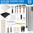 SOUTHGATE 33PCS Paint Roller Kit with 4-Section Pole(1-5 FT) Heavy Duty Handles, 4" 9" Paint Rollers, Drop Cloth & Brushes Set House Painting Tools for Home Renovation by DIYers & Pros