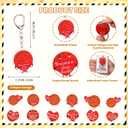 24 Sets Sport Valentines Gifts Bulk Basketball Soccer Baseball Volleyball Football Valentines Exchange Cards and Keychains (Basketball)