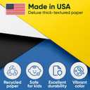 12" x 1200" (100 ft) Mini Egg Kraft Paper Set, 45 Lbs - Yellow, Dark Blue, Black, White - Made in USA Color Paper for Crafts, Appliques for Kids, DIY, Origami