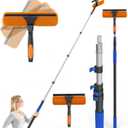 26FT Reach Window Squeegee for Window Cleaning Kit with 5-19 Foot Telescoping Extension Pole, 2 in 1 Window Squeegee, Cobweb Duster, Dust Kit Window Washing Kit for Car, Shower Glass Door