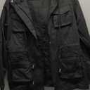 Tankaneo Denim Jacket for Women Distressed Jean Jacket Button Down Oversized Shacket with Pockets (Medium, Black)