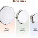 3 Pack Tambourine for Adults Hand Held Wood Single Row Tambourine Metal Jingles Musical Educational Instrument Rhythm Percussion for KTV, Party, Church (4 Inch+6 Inch+8 Inch)