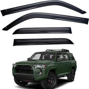 Window Visor Fit for Toyota 4runner 2010 2011 2012 2013-2021 2022 2023,4PCS Rain Guard Sun Shield Shade Tape-on Side Rain Window Deflectors