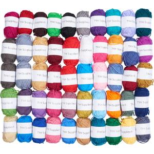 Yarn for Crocheting | 100% Acrylic Yarn | 50 Colors, 44 Yard Each | Medium Weight Crochet Yarn | Soft Hand Knitting Yarn | Knitting & Crochet Supplies | Assorted Yarn Set - 50-Pack | TYH Supplies