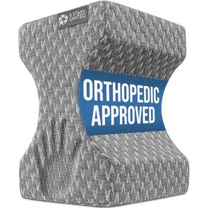 5 STARS UNITED Knee Pillow for Side Sleepers - Hip Pain Relief, Memory Foam Leg Cushion for Side Sleeping - Between Legs Pillow for Sciatica & Lower Back Pain, Gray